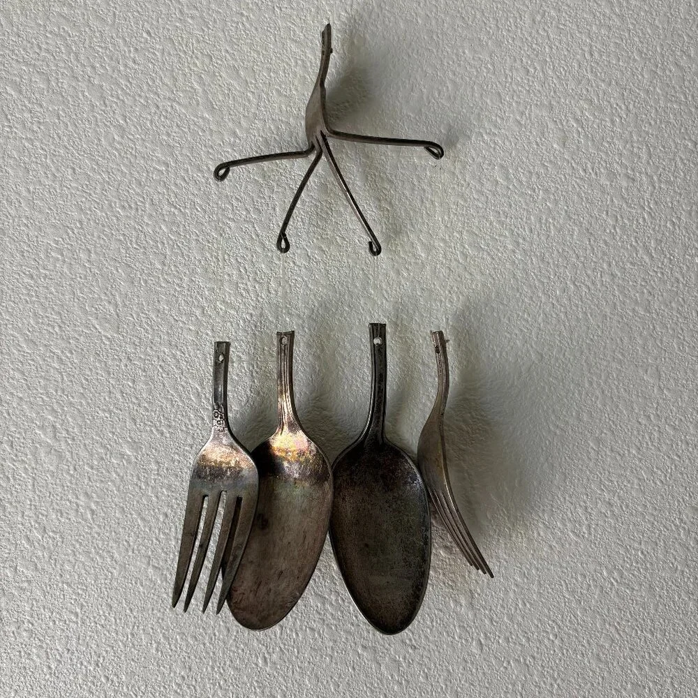 Handmade Silverware Wind Chime Antique Forks Spoons Upcycled Art Foodie Chef